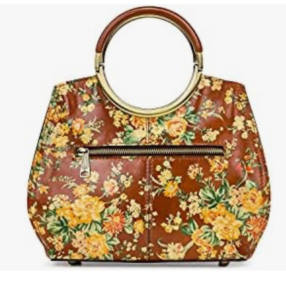 Patricia Nash Aria Handbag Leath Vintage Botanical Garden Floral Crossbody - Picture 11 of 13